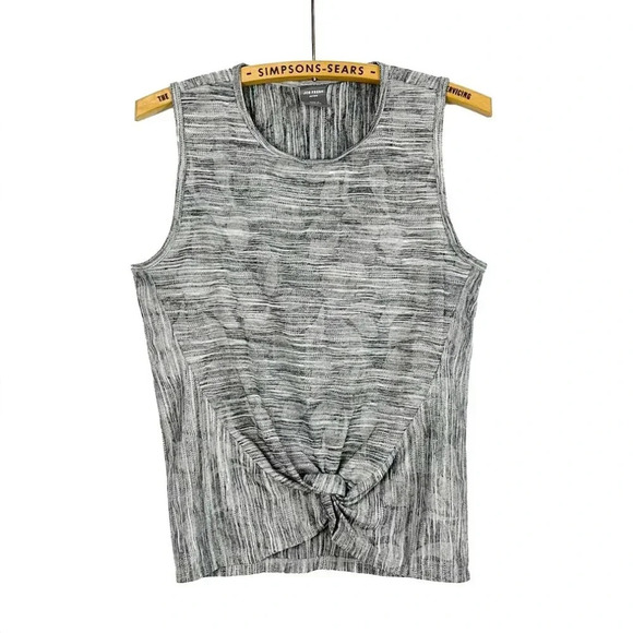 Joe Fresh Active Womens Medium Front Knot Knit Tank Top Heather Grey - Picture 1 of 5